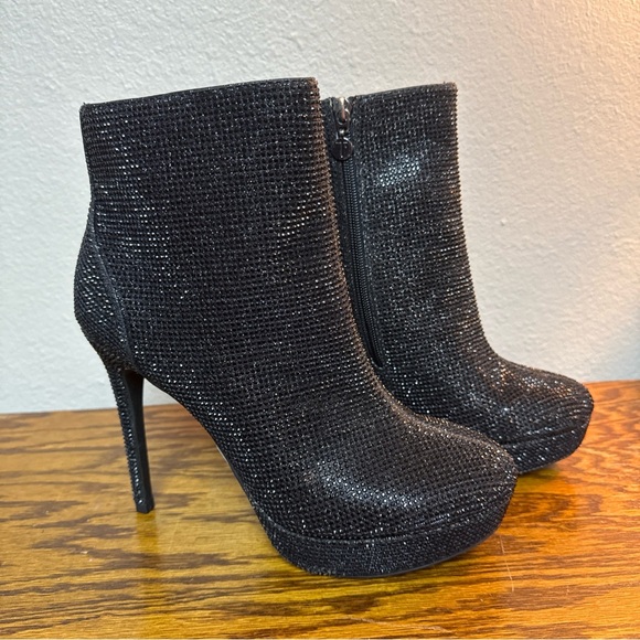 Thalia Sodi Shoes - Thalia Sodi CHIARA platform dress booties black rhinestones size 8.5M